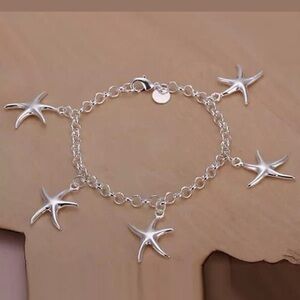 Silver Starfish Charm Bracelet